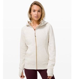 scuba hoodie gold , EUC , heathered light ivory , size 10